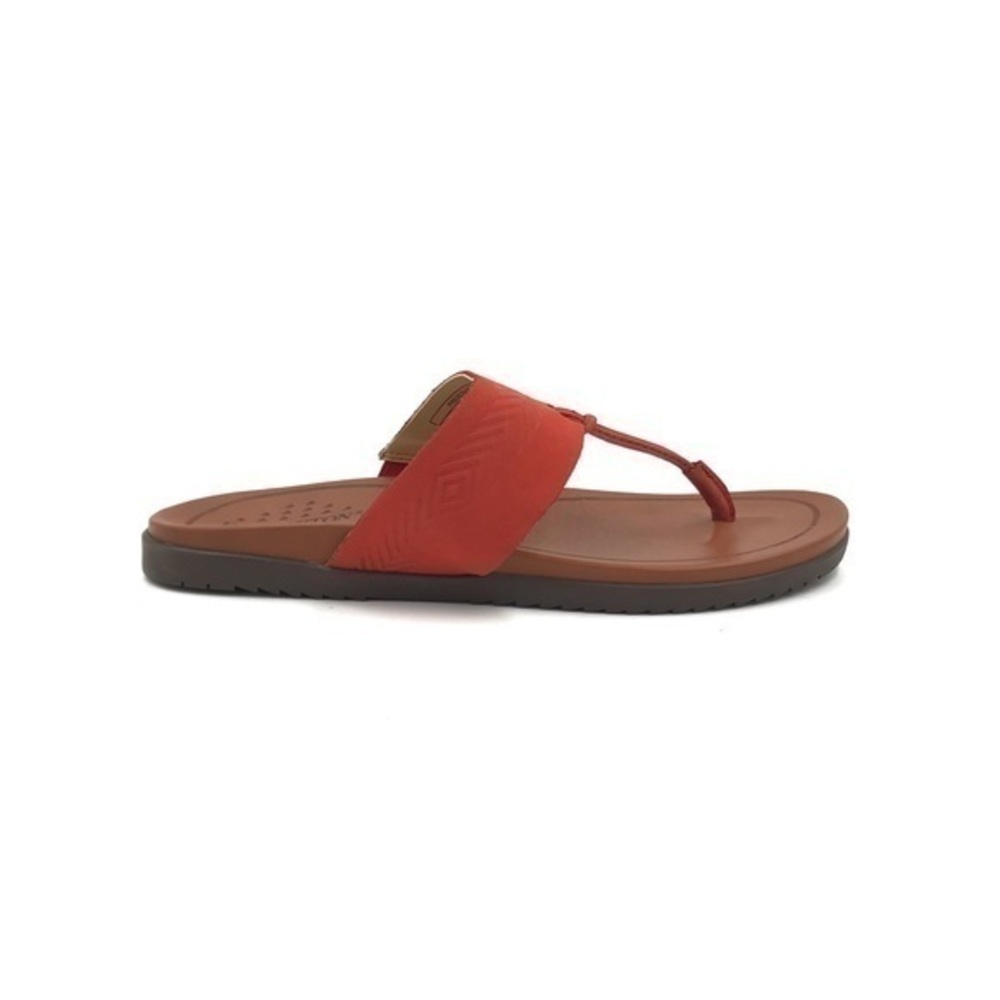 Pendleton Orange Red Leather Madeira Beach T-Strap Sandals Size 7